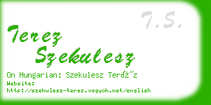 terez szekulesz business card